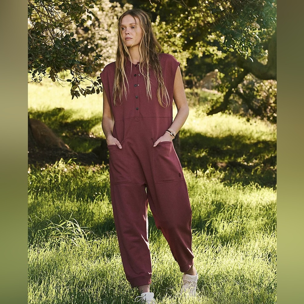 FREE PEOPLE All Day Everyday Henley Jumpsuit